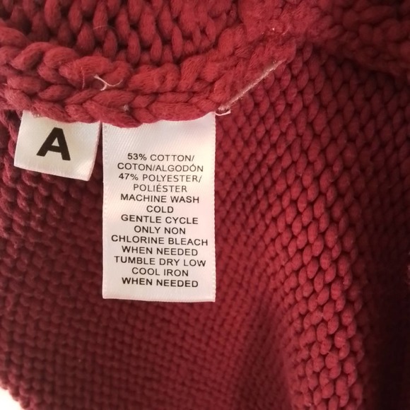 LOFT Chunky‎ Knit Oversized Sweater Size S Fuchsia Cotton Blend 3/4 Sleeve - Picture 8 of 11